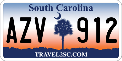 SC license plate AZV912