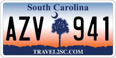 SC license plate AZV941