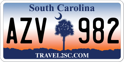 SC license plate AZV982