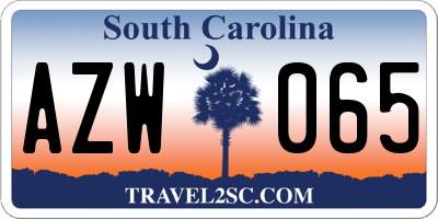 SC license plate AZW065