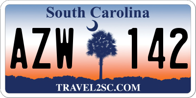 SC license plate AZW142