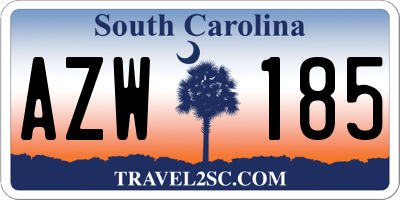 SC license plate AZW185