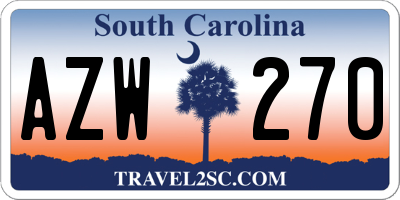SC license plate AZW270