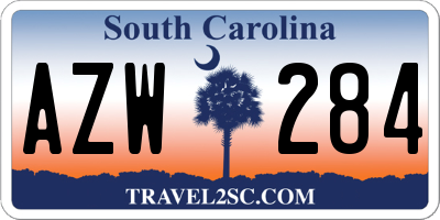 SC license plate AZW284