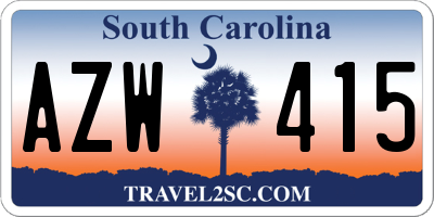 SC license plate AZW415