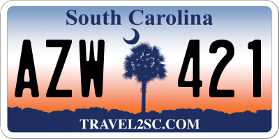 SC license plate AZW421