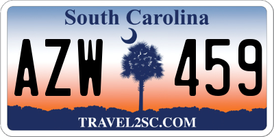 SC license plate AZW459