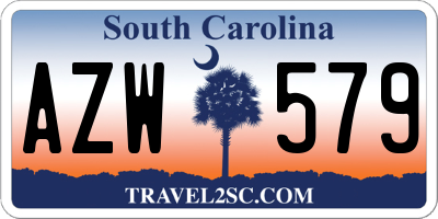 SC license plate AZW579