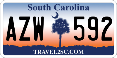 SC license plate AZW592