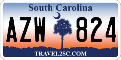 SC license plate AZW824