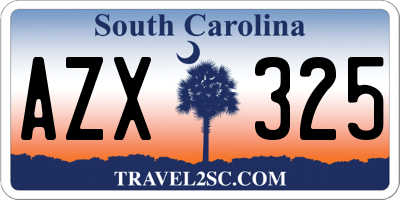 SC license plate AZX325