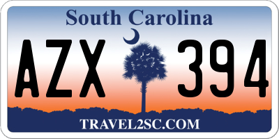 SC license plate AZX394