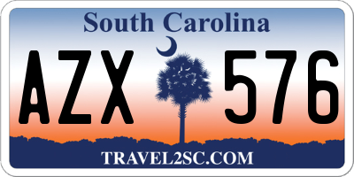 SC license plate AZX576