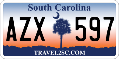 SC license plate AZX597