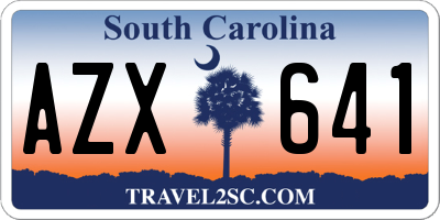 SC license plate AZX641