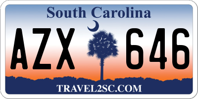 SC license plate AZX646