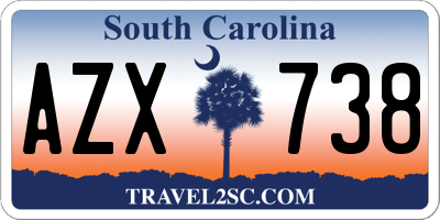 SC license plate AZX738