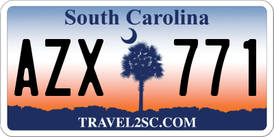 SC license plate AZX771