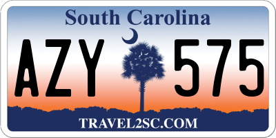 SC license plate AZY575