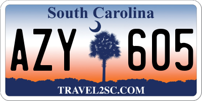 SC license plate AZY605