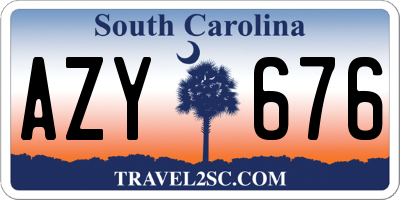 SC license plate AZY676