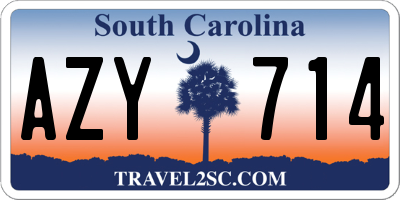 SC license plate AZY714
