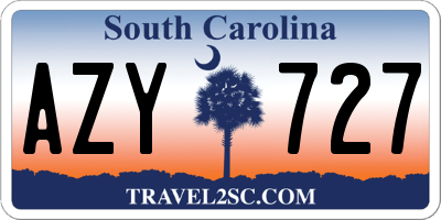 SC license plate AZY727