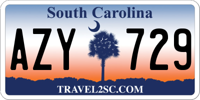 SC license plate AZY729