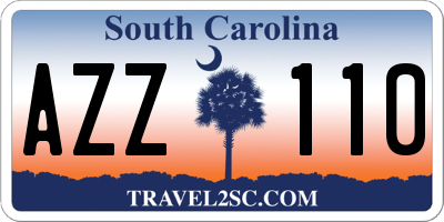 SC license plate AZZ110