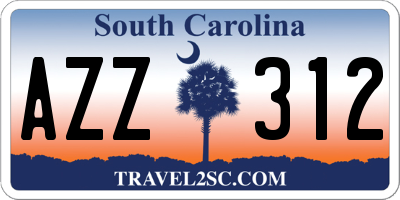 SC license plate AZZ312