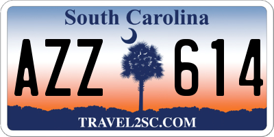SC license plate AZZ614
