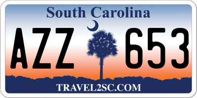 SC license plate AZZ653