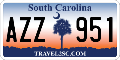 SC license plate AZZ951