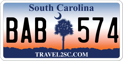 SC license plate BAB574