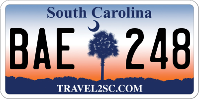 SC license plate BAE248