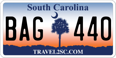 SC license plate BAG440