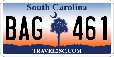SC license plate BAG461