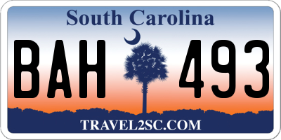 SC license plate BAH493