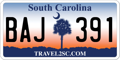 SC license plate BAJ391