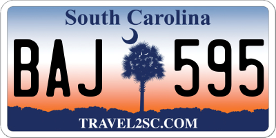 SC license plate BAJ595