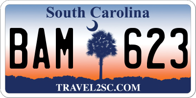 SC license plate BAM623