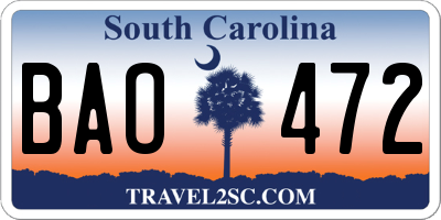 SC license plate BAO472