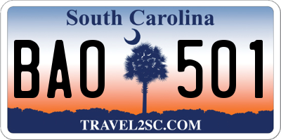 SC license plate BAO501