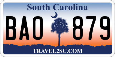 SC license plate BAO879