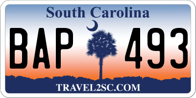 SC license plate BAP493