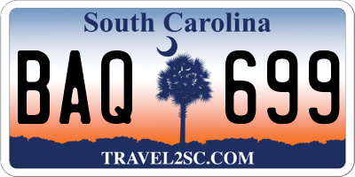 SC license plate BAQ699