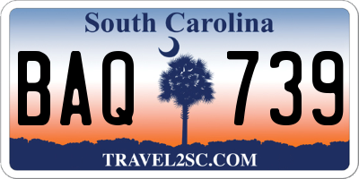 SC license plate BAQ739