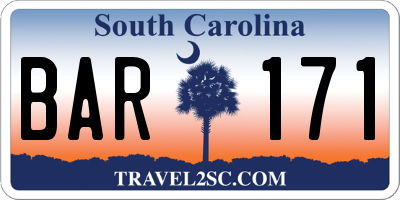 SC license plate BAR171