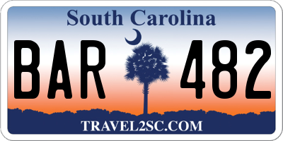 SC license plate BAR482