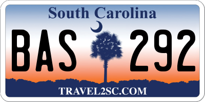 SC license plate BAS292